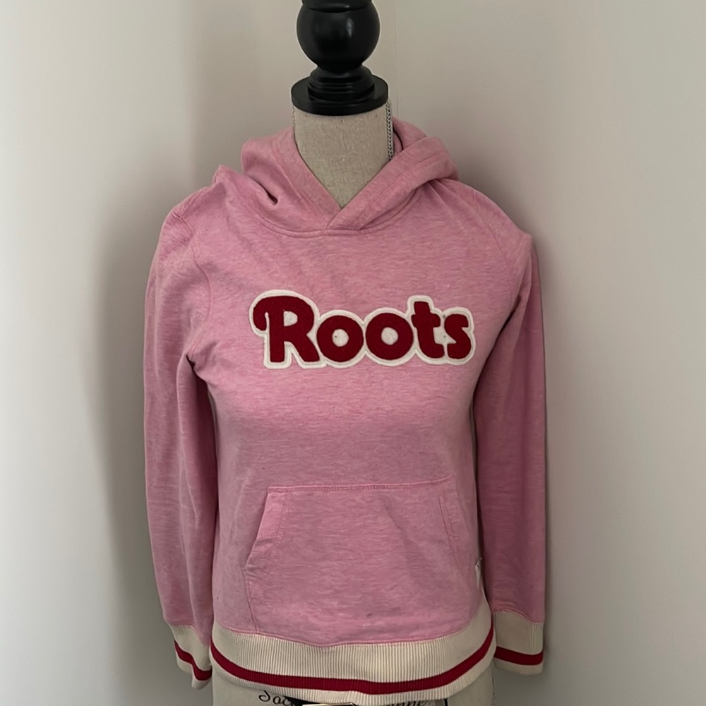 Roots Girls Pink Cabin Sweatshirt Hoodie in Size XL